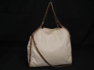 1円■美品■STELLA McCARTNEY ステラ マッカートニー ファラベラ エコレザー クロスボディ ハンドバッグ ショルダー アイボリー系 FD2536