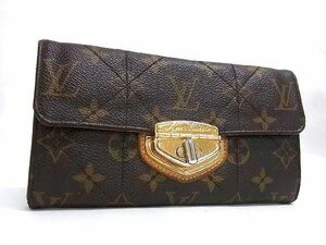 1円 LOUIS VUITTON ルイヴィトン M66556 モノグラムエトワール ポルトフォイユ サラ 二つ折り 長財布 ウォレット ブラウン系 FC5925