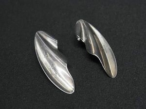 TIFFANY&Co Tiffany L sa Pele ti feather motif screw type earrings accessory lady's silver group AW6097