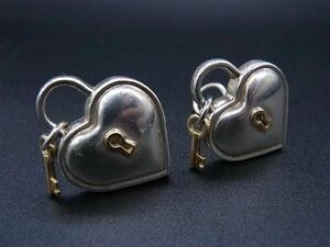 # beautiful goods # TIFFANY&Co Tiffany 18K 750 18 gold ×SV925 Heart katena clip type earrings silver group × gold group AY1172