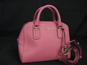 1円 ■美品■ MICHAEL KORS マイケルコース レザー 2WAY ハンドバッグ ショルダーバッグ クロスボディ レディース ピンク系 AZ4739