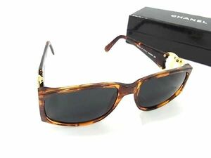 1 jpy # beautiful goods # CHANEL Chanel 02466 26 here Mark tortoise shell style sunglasses glasses glasses lady's men's brown group × gold group FD0999