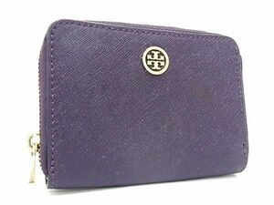 TORY BURCH トリーバーチ レザー キーリング付き コインケース コインパース 小銭入れ レディース パープル系 DE3788