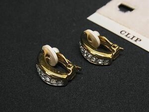 ■新品■未使用■ NINA RICCI ニナリッチ ラインストーン クリップ式 イヤリング アクセサリー ゴールド系×シルバー系 DD7081