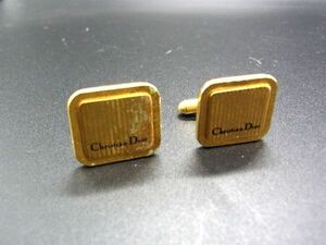 ChristianDior クリスチャンディオール ロゴモチーフ カフスボタン カフリンクス アクセサリー 紳士 メンズ ゴールド系 DE0484