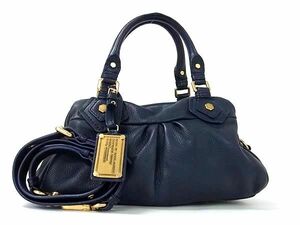 1円 MARC BY MARC JACOBS マークバイマークジェイコブス レザー 2WAY トートバッグ ショルダーバッグ レディース ネイビー系 BL1267