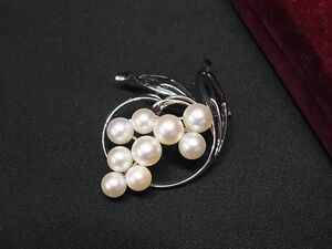 1円 MIKIMOTO ミキモト 本真珠 アコヤ真珠 パール 約6mm SV925 ピンブローチ ピンバッジ アクセサリー レディース シルバー系 BL1306