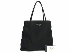 1円 ■美品■ PRADA プラダ B8927 テスートナイロン トートバッグ ショルダーバッグ 肩掛けかばん レディース ブラック系 AX8003