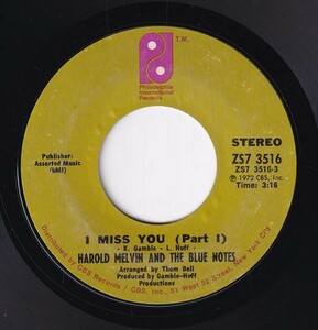 Harold Melvin And The Blue Notes - I Miss You (Part I) / I Miss You (Part II) (A) SF-CN173