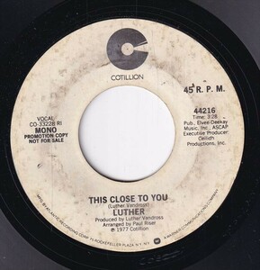Luther - This Close To You(Mono) / This Close To You (Stereo) (A) SF-CP278
