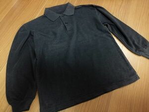 kkyj2712 ■ 男の子 ポロシャツ ■ カットソー トップス 長袖 キッズ ジュニア 黒 130