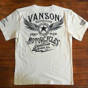 バンソン VANSON ウイング Tシャツ 半袖シャツ 刺繍 プリント ナチュラル XXLサイズ 2XLサイズ 未使用