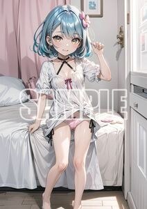 3809【高品質☆A4サイズポスター】アートポスター セクシー 美女 美少女 制服 下着 イラスト かわいい 女の子 同人 オリジナル アニメ