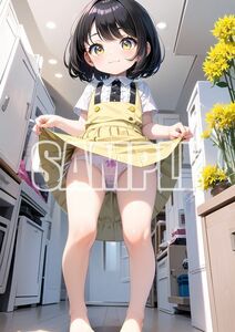 3851【高品質☆A4サイズポスター】アートポスター セクシー 美女 美少女 制服 下着 イラスト かわいい 女の子 同人 オリジナル アニメ