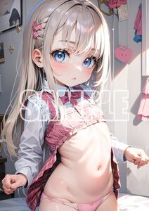 3887【高品質☆A4サイズポスター】アートポスター セクシー 美女 美少女 制服 下着 イラスト かわいい 女の子 同人 オリジナル アニメ