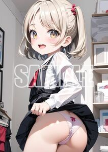 3959【高品質☆A4サイズポスター】アートポスター セクシー 美女 美少女 制服 下着 イラスト かわいい 女の子 同人 オリジナル アニメ