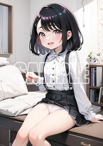 4008【高品質☆A4サイズポスター】アートポスター セクシー 美女 美少女 制服 下着 イラスト かわいい 女の子 同人 オリジナル アニメ