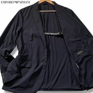 極美品/XLサイズ●エンポリオ アルマーニ トラベル テーラードジャケット EMPORIO ARMANI ストレッチ 軽量 出張 旅行 撥水 ロゴベルト 52