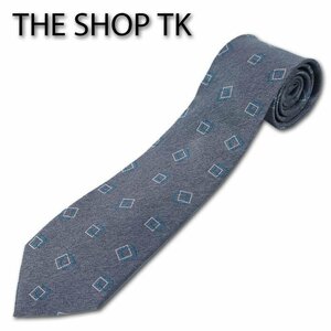 タケオキクチ THE SHOP TK 幾何学スクウェア柄 シルク１００％ ネクタイ グレー系 新品 正規品