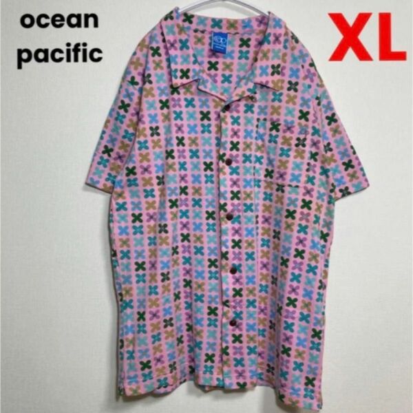 ocean pacific シャツ 花柄 ピンクXLサイズ 良品