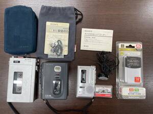 #28145　4点セット SONY TCM-100 TCM-59 M-850 Audio Comm RAD-P124N カセットレコーダー カセットプレーヤー ポケットラジオ ジャンク品