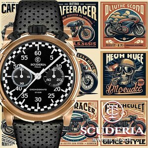 【定価21万】CTスクーデリア SCUDELIA ツノ型クロノグラフ CAFE RACER 高級イタリアブランド 日本未発売 新品メンズ 腕時計 スイス製