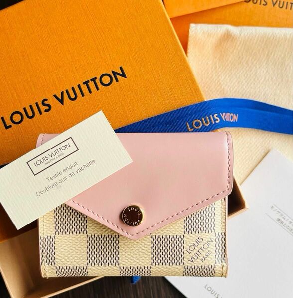 【極美品】LOUIS VUITTON ルイヴィトン 三つ折り 財布 ウォレット　ピンク　箱など付属品付き