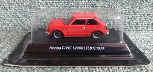 KONAMI コナミ 1/64 絶版名車コレクション Vol.2 HONDA ホンダ civic シビック 1200RS SB1 1974年 レッド 未開封品 旧車 レトロカー