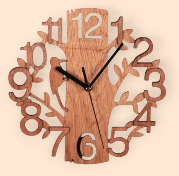 時計　鳥　掛け時計　壁掛け　木　自然　リビング　ナチュラル　北欧 　おしゃれ 静音 ウォールクロック　木製　オシャレ　