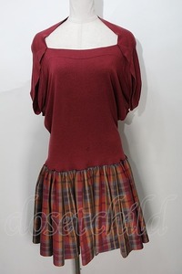 【USED】Vivienne Westwood / ニットチェックワンピース ヴィヴィアンウエストウッド ビビアン 赤 【中古】 S-24-05-01-022-op-UT-ZS