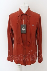 【USED】Vivienne Westwood MAN / ジャガードリボンタイシャツ 46 レンガ 【中古】 O-24-04-21-005-bl-YM-OS