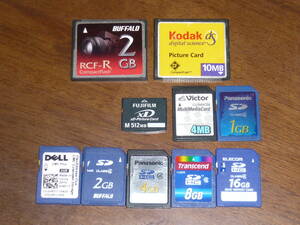 １円スタート！メモリ色々 10枚！コンパクトフラッシュ SD xDピクチャーカード 4MB ～ 16GB