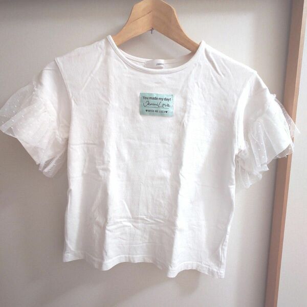 140cm JENNI Tシャツ 白 半袖 袖フリル 半袖Tシャツ