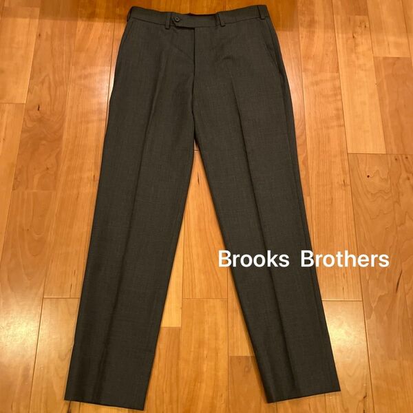 ☆美品☆BrooksBrothers ウール　Milano スラックス パンツ グレー ボトムス 無地　ブルックスブラザーズ