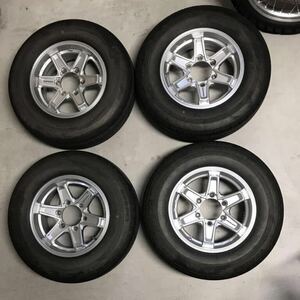 【中古品】ブリヂストンエコピアRD613 195/80R15 2020年製wedsKEELER15×6J インセット33 200系ハイエースタイヤホイール4本セット