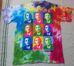 オバマ大統領 Ｔシャツ Lサイズ★タイダイ絞り染め アメリカン・プレジデント obama