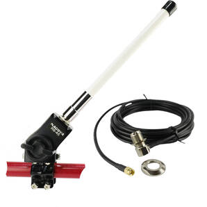 144/430MHz帯 22㎝ ノンラジアルアンテナ NL-350(白)+ルーフアンテナ基台(ブラック)RB46+RG58(3D-2V相当)同軸ケーブル5m MJL-SMA