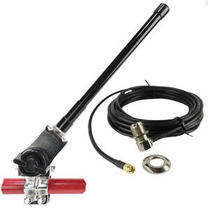 144/430MHz帯 22㎝ ノンラジアルアンテナ NL-350(黒)+ルーフアンテナ基台(シルバー)RB46+RG58(3D-2V相当)同軸ケーブル5m MJL-SMA