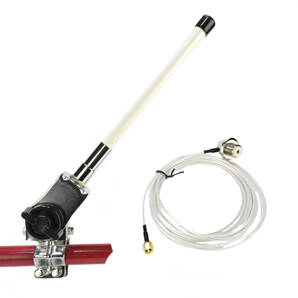 144/430MHz帯 22㎝ ノンラジアルアンテナ NL-350(白)+ルーフアンテナ基台(シルバー)RB46+SC316(1.5D-2V相当)同軸ケーブル5m MJL-SMA