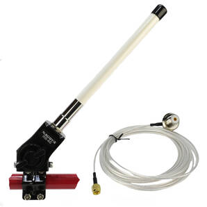 144/430MHz帯 22㎝ ノンラジアルアンテナ NL-350(白)+ルーフアンテナ基台(ブラック)RB46+SC316(1.5D-2V相当)同軸ケーブル5m MJL-SMA