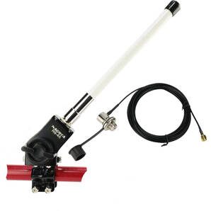 144/430MHz帯 22㎝ ノンラジアルアンテナ NL-350(白)+ルーフアンテナ基台(ブラック)RB46+RG316(1.5D-2V相当)同軸ケーブル5m MJL-SMA