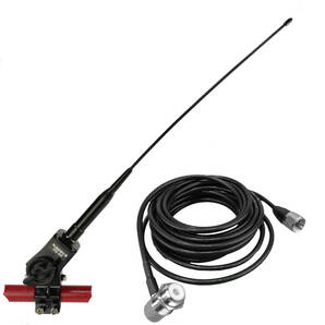 144/430MHz帯 39㎝ソフトアンテナ+ベランダ ポール ルーフアンテナ基台(ブラック)+RG58(3D-2V相当)同軸ケーブル5m MJL-MP Yahooフリマ対応