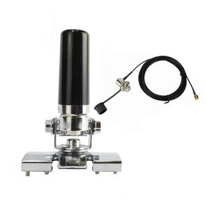 144/430MHz帯 9㎝ デュアルバンド ショートアンテナ ハッチバック/トランク基台(シルバー) RG316(1.5D-2V相当) 同軸ケーブル5m MJL-SMA接栓