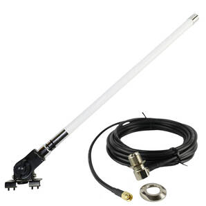 144/430MHz帯 55cmデュアルアンテナ(白) 2軸可動式ハッチバック/トランクアンテナ基台 RG58(3D-2V相当)同軸ケーブル5m MJL-SMA接栓付