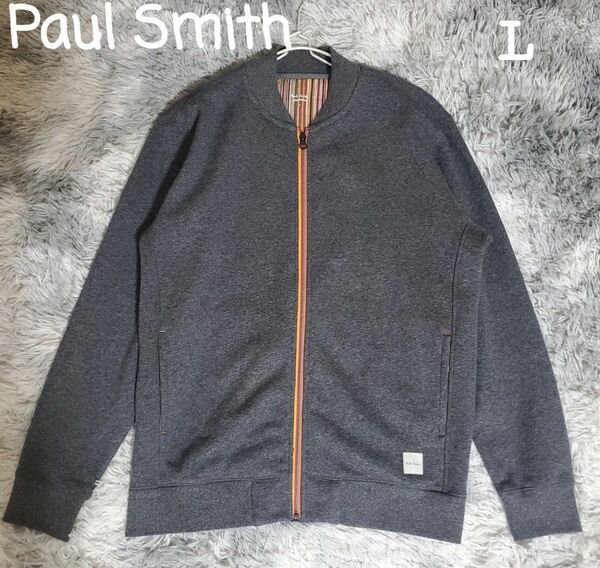 【美品】ポール スミス ボンバージャケット ブルゾン　マルチストライプ　グレー L　 ジップジャケット Paul Smith