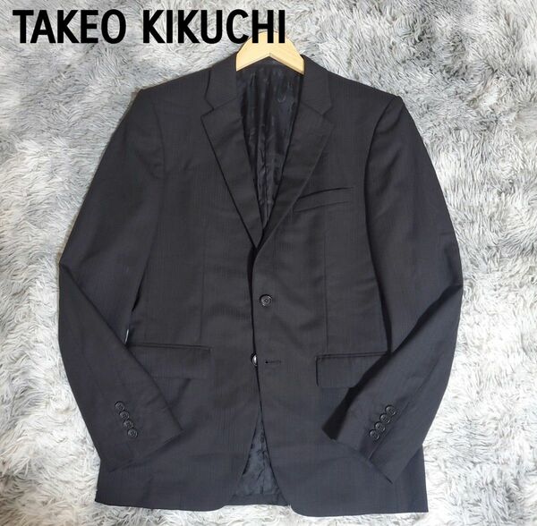 TAKEO KIKUCHI　テーラードジャケット　シャドーストライプ　黒　L位