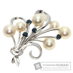 MIKIMOTO ミキモト パール 真珠 ブローチ K14ホワイトゴールド レディース 中古