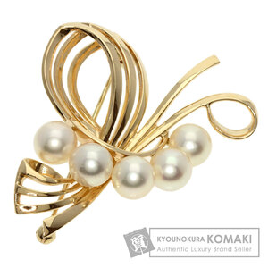 MIKIMOTO ミキモト パール 真珠 ブローチ K14イエローゴールド レディース 中古