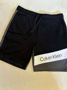 【1円スタート】カルバンクラインジーンズ CALVIN KLEIN JEANS ハーフパンツCalvin Klein Diag Logo 40IC409春夏新作 L ブラック新品未使用