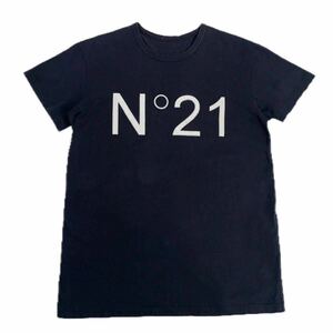 美品 N°21 ヌメロヴェントゥーノ 定番ロゴ カットソー Tシャツ 半袖 ブラック オーバーサイズ